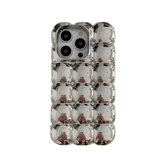 3D Bubble Silver iPhone Case