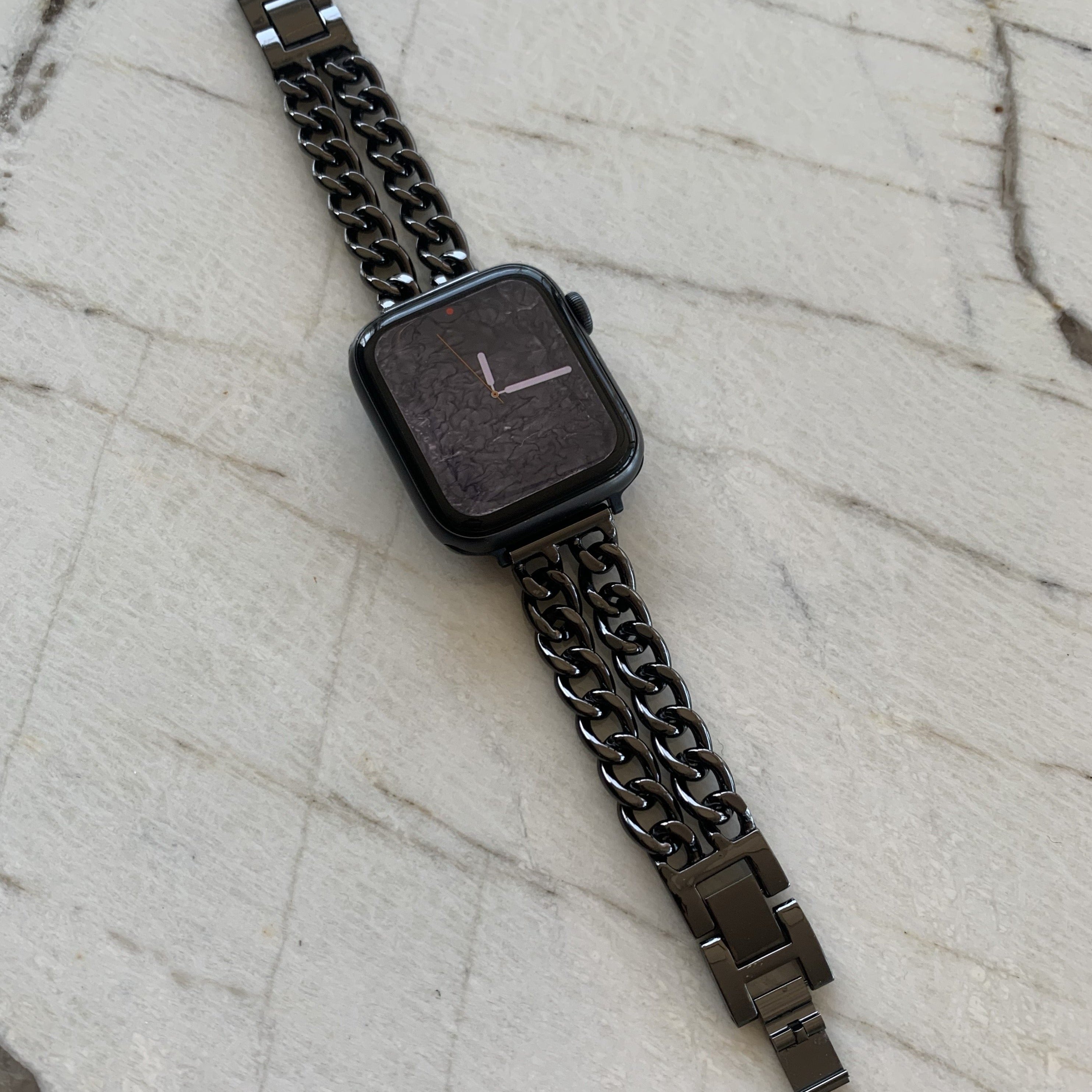 Bracelet stack + L.V. Apple watch band  Watch bands, Apple watch bands, Apple  watch