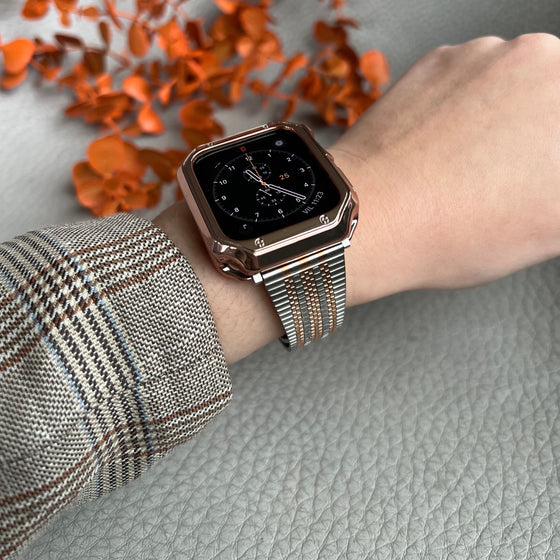 Stainless Steel Apple Watch Band with Face Cover