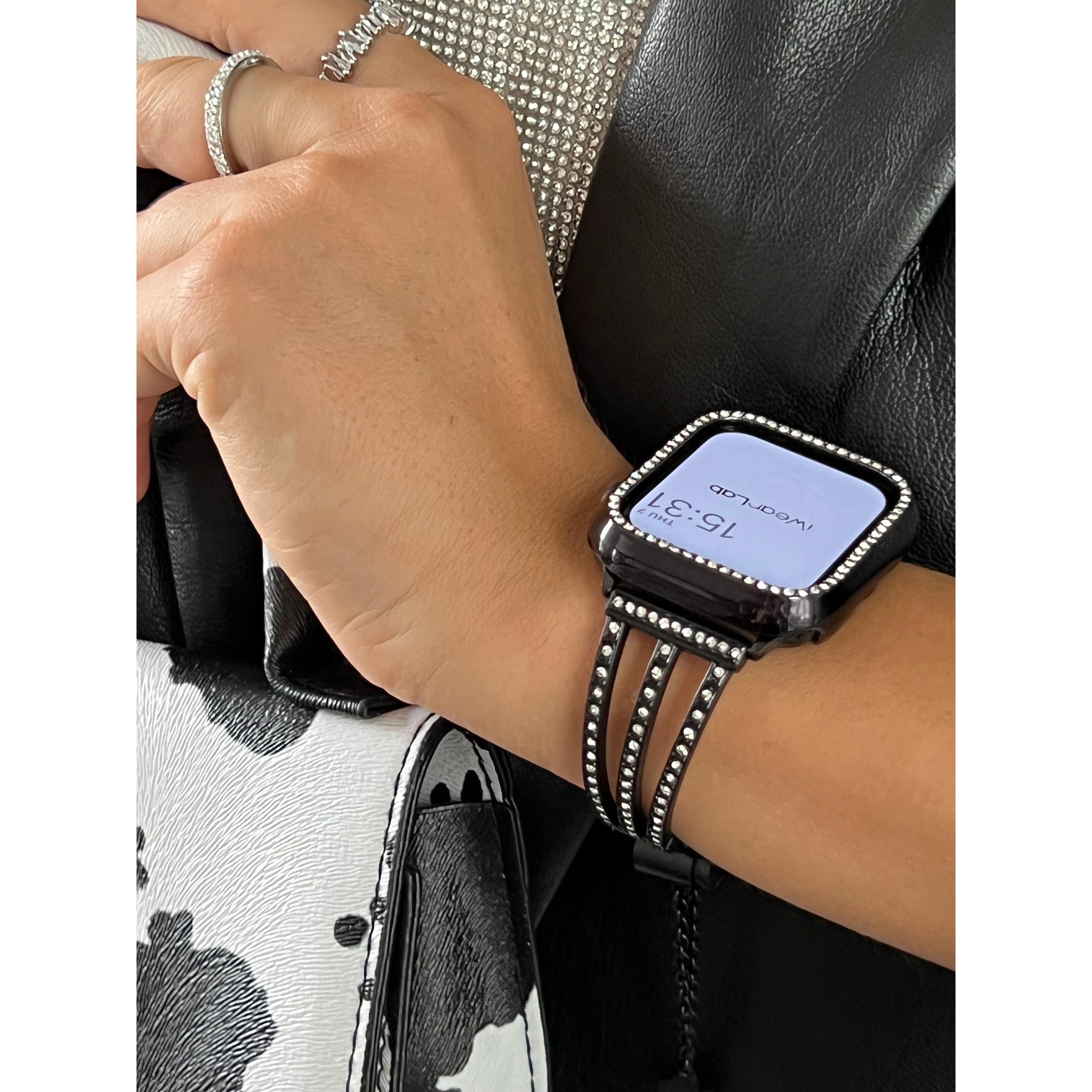 Kapa Band Compatible with Apple Watch Series 9/8/7 (41mm), SE2/SE/6/5/4  (40mm), Series 3/2/1 (38mm), Stainless Steel iWatch Bracelet Wrist Strap  Loop (Silver & Black) : Amazon.in: Electronics