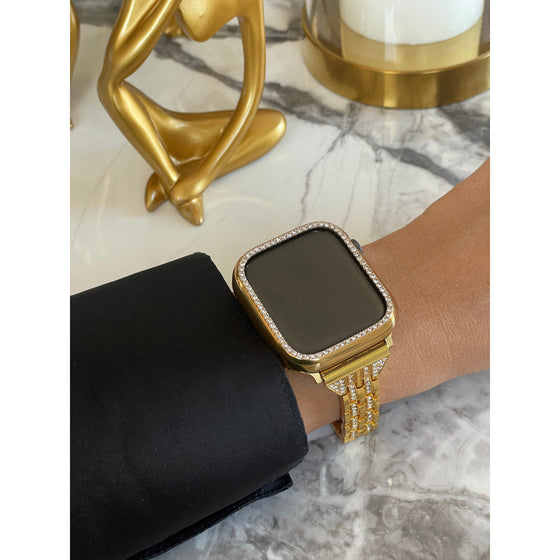 Silicone Apple Watch Face Cover With Crystals