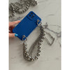 Blue iPhone Case With Silver Beads Strap
