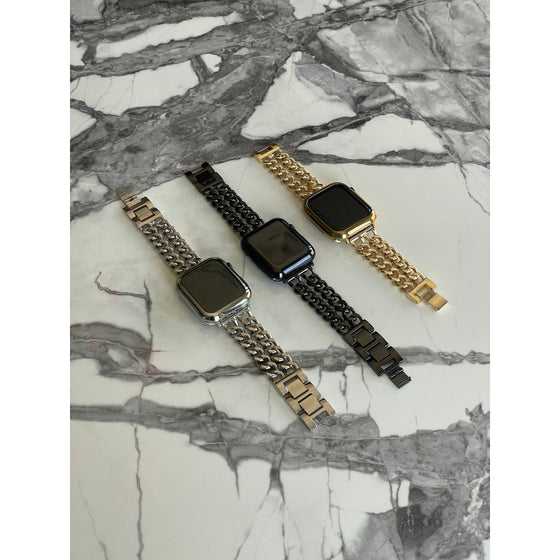 Double Chain Apple Watch Band with Face Cover